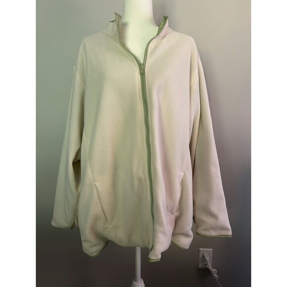 Reversible Lime Nylon/cream Fleece Plus Size 4X Jacket - Picture 5 of 10